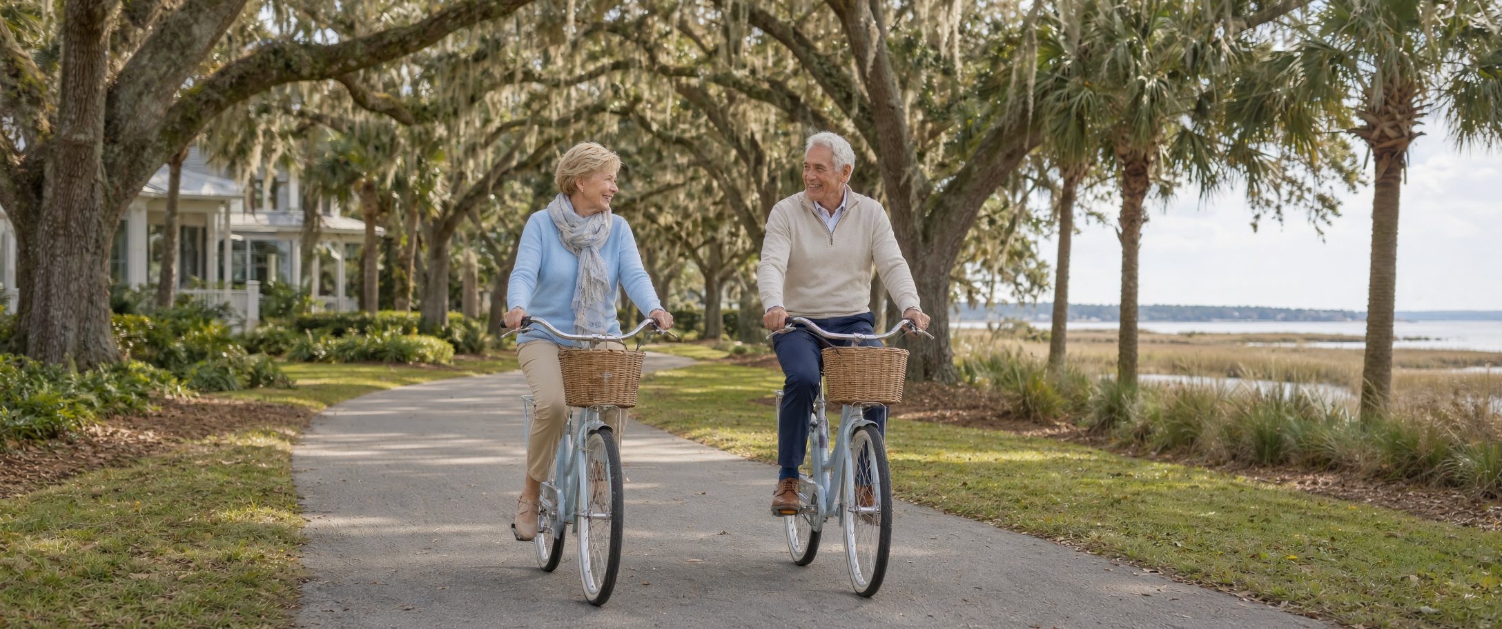 Snowbirds enjoying a mild winter day on Hilton Head Island